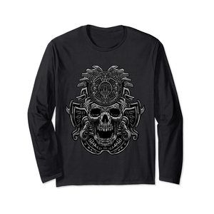 Aztec Skull Cool Death's Head Skeleton Inca Maya Gift Idea Long Sleeve T-Shirt